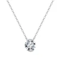 Elegant S925 sterling silver moissanite solitaire pendant necklace for women's jewelry - Single Round Stone Design (SMON27) / 1CT D Color VVS Moissanite (Round 6.5mm) / Platinum