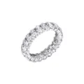 Elegant S925 silver eternity ring with oval moissanite stones in a white gold finish. - Size 5 / D Color VVS (With GRA Certificate) / S925 Silver Plated Platinum