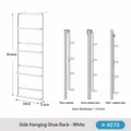 Range-pantoufles blanc à suspendre sur porte ou mur avec 5 niveaux d'organisation - Support à Pantoufles Suspendu Latéralement / Blanc