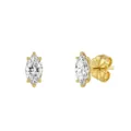 Eleganti orecchini a lobo in moissanite taglio marquise placcati oro in S925 - Stile Marquise (SMOE24) / 6x3mm (0.3ct) / Oro 14K