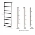 Support à pantoufles suspendu noir avec cadre de rangement en métal à plusieurs niveaux - Support à Pantoufles Suspendu Latéralement / Noir