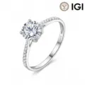 Klassischer 1 Karat D VVS Labor-Diamant Verlobungsring mit 14K Goldband Design - Größe 5 / 0.30CT Lab-Diamant 14K Gelbgold 1.3mm Breite