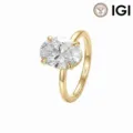 Minimalistischer 10K Goldring mit großem Labor-Diamanten im Ovalschliff - Größe 5 / 0.55CT D-E VVS-VS Labor-Diamant / 10K Massivgold (1.3mm Breite) / Gold