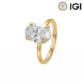 Eleganter Verlobungsring aus 14K Gelbgold mit großem Labor-Diamanten im Ovalschliff - Größe 5 / 0.55CT DEF VVS-VS Labor-Diamant / 14K Massivgold (1.3mm Breite) / Gold