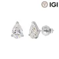 Minimalistische 14K Weißgold Ohrstecker mit birnenförmigem Lab-Diamant und einem 18KT Stempel - Birnenform (LBE01) / 0.70CT (4*6mm) / 14k Weißgold