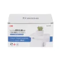 Minimalist Japanese style white toilet paper holder with shelf in retail packaging box - White (KM-5180) / 15.5x11x7.5cm