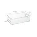 Clear plastic desktop storage box organizer with handles, size 25.5x15x8cm - 25.5cm x 15cm x 8cm