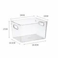 Clear plastic medium size refrigerator storage box organizer bin with side handles - Medium Square Style / 29x22x17cm