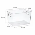 Large clear plastic refrigerator organizer bin with handles, 33.5x25x20.5cm size - Large Square Style / 33.5x25x20.5cm