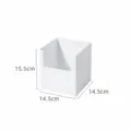 Dimensions detail for the white small wide-style storage bin, 15.5x14.5x14.5cm. - Fixed Small Wide Style / 14.5x14.5x15.5cm
