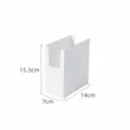 Detail view of a narrow white plastic storage box measuring 15.5x14x7cm for cabinet organization. - Fixed Small Narrow Style / 14x7x15.5cm