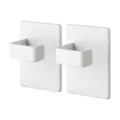 Paar witte minimalistische sterke magneethaken voor koelkastopslag en deurorganisatie. - 2 Stuks/Set / Wit