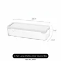 Große transparente Aufbewahrungsbox aus Kunststoff mit Deckel für Schreibtisch, 28x10x7cm - Große Stapelbare Transparente Box Mit Weißem Deckel