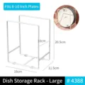 Grand organisateur de cuisine en métal blanc pour assiettes avec dimensions précises - Grand Support de Rangement pour Assiettes(4388)