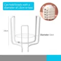 Organisateur de bols de cuisine blanc pour vaisselle de moins de 13 cm de diamètre - Étagère à Bols à Trois Niveaux (4389)