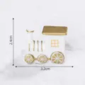 Miniature Christmas train snow scene DIY decoration white resin mini ornament 2.4x3.2cm - 3# White Locomotive
