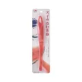 Red plastic safety watermelon cutter for kids fruit preparation in retail packaging - Red