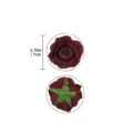 Artificial burgundy velvet rose flower head 7cm DIY wedding decor fake floral supply - Burgundy
