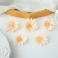 Fiore di seta artificiale peonia fai da te accessorio per capelli dettaglio decorazione - Champagne