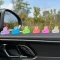 Cute mini luminous resin rabbit car dashboard ornaments, cute interior decoration set of six. - Large Colorful Family Set / 6 Pieces/Pack / Colorful