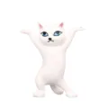 Cute white cat pen holder and headphone stand desktop figurine with lifting posture for office desk. - 3 Pieces/Pack / White