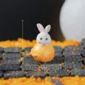 Cute resin rabbit figurine miniature moon ornament for micro landscape home desktop decor - No.1 Lying on Moon