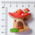 Figurine de maison de champignon en résine miniature, accessoire DIY pour téléphone. - Maison Champignon / Rouge Foncé