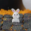 Cute resin rabbit figurine miniature ornament micro landscape desk decor toy doll 3.6cm - No.2 Lying on Table
