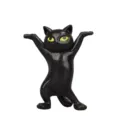Black cat pen holder figurine cute animal desk stand decor novelty pen display prop item - 3 Pieces/Pack / Black