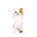 Cute calico cat pen holder figurine, funny raising arms design for desktop decor and gifts. - 3 Pieces/Pack / Multicolor
