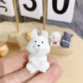 Cute white puppy resin cabochon for DIY phone case decoration, miniature cute puppy charm accessory. - Model B Puppy