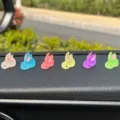 Luminous resin rabbit car dashboard ornament cute mini interior decoration accessories - Small Colorful Family Set / 6 Pieces/Pack / Colorful