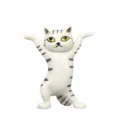 Cute cat pen holder desktop ornament figurine cute animal bracket phone stand decor gift - 3 Pieces/Pack / Gray