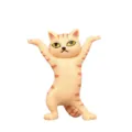 Cute cat lifting figurine pen holder desktop ornament, funny yellow striped kitten stand. - 3 Pieces/Pack / Orange