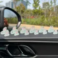 Cute luminous mini resin bunny rabbit figurines for car dashboard and interior decor. - Luminous Little Rabbit / 6 Large + 6 Small Pieces Pack / Luminous Color