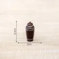 Miniatura vaso in ceramica vintage modello, supporto per urna in terracotta marrone scuro. - Giarra da vino antica n. 1