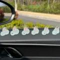 Luminous resin rabbit car ornament, cute mini bunny dashboard decoration, glowing glow in dark. - Large Family Set / 6 Pieces/Pack / Luminous Color