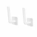 Set of 2 white wall-mounted L-shaped storage hooks with dimensions - Large L-Hook / Pack of 2 / White