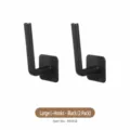 Heavy-duty wall-mounted L-shaped storage hooks in matte black finish, 2-pack set - Large L-Hook / Pack of 2 / Black