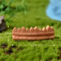 Adorno de valla de resina en miniatura para micropaisaje, estilo madera marron decoracion DIY. - N.º 4 valla de madera