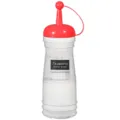 Large clear plastic squeeze bottle with red nozzle for kitchen sauces and dressings - Red / Red