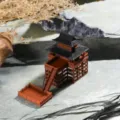 Chinesische antike Architektur Pfahlbau 3D Modell Mikrolandschaft Aquarium Garten Dekoration - Pfahlbau Ornament / S / Braun