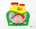Kids DIY EVA foam pen holder craft kit with cute dinosaur design for desktop storage - R Dinosaur