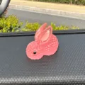 Cute pink rabbit car ornament dashboard decoration, mini resin bunny cute style interior accessory. - 2 Large Pieces Pack / Orange