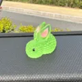 Cute luminous rabbit car ornament, mini green bunny dashboard decoration for auto interior. - 2 Large Pieces Pack / Green