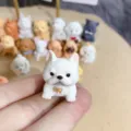 Cute mini white French bulldog resin figurine for DIY phone case cream glue accessories crafts. - Model J Puppy