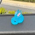 Cute blue crystal rabbit car ornament dashboard mini resin animal decor for interior styling - 2 Large Pieces Pack / Blue