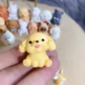 Cute mini yellow puppy resin figurine DIY craft charm for phone case decoration and handmade projects - Model K Puppy