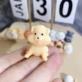 Cute puppy resin figurine for DIY craft, mini animal charm for phone case decoration. - Model N Puppy