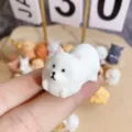 Mini white resin dog figurine cute DIY material for phone case decoration and handmade crafts. - Model T Puppy